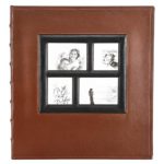 Photo Picutre Album 4×6 500 Photos, Extra Large Capacity Leather Cover Wedding Family Photo Albums Holds 500 Horizontal and Vertical 4×6 Photos with Black Pages (Brown)