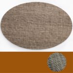 CAMAL Placemats, Simplicity Oval Vinyl Weaving Place mats Anti-Slip Heat Insulation Table Mat, 45cm x 30cm, Five Color Available (Light Brown, Set of 6)