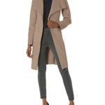 T Tahari Women’s Double face Wool wrap Coat with Optional self tie Belt, Brown Sugar, Extra Large