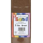 Hygloss Products Colored Play Sand – Assorted Colorful Craft Art Bucket O’ Sand, Brown, 3 lb