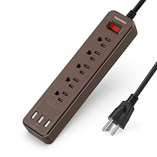 USB Surge Protector Power Strip Mountable Extension Cord Fire Proof