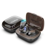 Wireless Headphones, IPX5 Waterproof Bluetooth 5.0 Earphones, 30H Playtime, Deep Bass Stereo Sound in-Ear Wireless Earbuds with Mic, Charging Case, Smart Touch Control for iOS Android PC, Brown
