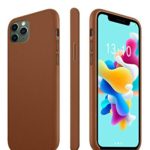 K TOMOTO Compatible iPhone 11 Pro Leather Case, Premium PU Leather Bumper Cover with Microfiber Lining Cloth, Ultra Slim Protective Phone Case for iPhone 11 Pro 5.8″, Saddle Brown