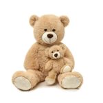 FAYEYE 39 inches Mother and Baby Bear Giant Teddy Bear Stuffed Animal Toys for Kids Girl Light Brown
