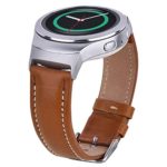 CAGOS Leather Strap Compatible Samsung Gear S2 Bands Women Soft Patent Leather Accessory Wristband Replacement for Gear S2 Sport Smart Watch Band SM-R720/R730 (Light Brown)