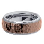 Lavari – Titanium Ring Texture and Chocolate, Brown Ion Plating