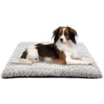 INVENHO Dog Bed Crate pad Comfortable Soft Anti Slip Washable for Large Medium Small Dogs and Cats Brown/Gray 36-Inch