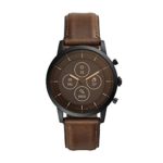 Fossil Men’s Collider HR Heart Rate Stainless Steel and Leather Hybrid Smartwatch, Color: Black, Brown (FTW7008)