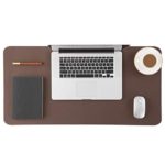 Homesure Genuine Leather Desk Pad, Office Desk Mat Blotter on top of desks, Large Computer Desk Mat, Waterproof Non Slip Desk Pad Protector for Office and Home (Brown, 17×35 inches)