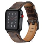 KEYSJEFF Compatible with Apple Watch Band 42mm 38mm 44mm 40mm Replacement Genuine Leather Vintage Strap Wristband for Iwatch Bands Men Women 83011 (Dark Brown,42mm/44mm)