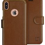 LUPA iPhone Xs Max Wallet Case -Slim & Lightweight iPhone Xs Max Flip Case with Credit Card Holder – iPhone Xs Max Wallet Case for Women & Men – Faux Leather iPhone Xs Max Purse Cases- Caramel Brown