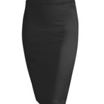 Made By Johnny Women’s Elastic Waist Stretch Bodycon Midi Knee Length Pencil Skirt for Office- Made in USA