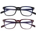 EOSNEIK Blue Light Blocking Glasses for Men Women, Anti Eyestrain Lightweight Computer Cellphone Reading Gaming Glasses (Black/Brown)