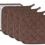 Pot Holders Cotton Made Machine Washable Heat Resistant Potholder, Pot Holder, Hot Pads, Trivet for Cooking and Baking (5, Brown)