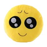 Please Emoji Pillow 12.5 Inch Large Light Brown Smiley Emoticon