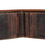 Brown Hipster Bi-fold Wallet for men’s Crazy Horse 100% Hunter Solid Leather Retro Style