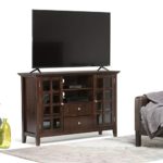 Simpli Home Acadian Solid Wood 53 inch Wide Rustic TV Media Stand in Brunette Brown For TVs up to 55 inches