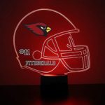 Mirror Magic Light Up LED Lamp – Football Helmet Night Light for Bedroom with Free Personalization – Features Licensed Decal and Remote