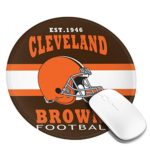 Circular Mouse Pad Cleveland Browns Office Desktop Or Gaming Mouse Mat Keyboard Pad Waterproof Material Non-Slip Personalized Round Mouse Pad 7.9″ 1 PCS