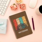 (H5.325)Notebook to write weekly meal plan: dark brown cover with flower pattern. Paperback |size 6×9| |200 pages|  Noteboo