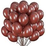 Prextex 75 Brown Party Balloons 12 Inch Coffee Brown Balloons with Matching Color Ribbon for Themed Party Decoration, Weddings, Baby Shower, Birthday Parties Supplies or Arch Décor – Helium Quality