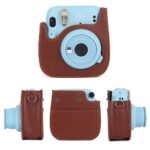 Phetium Instant Camera Case Compatible with Instax Mini 11,PU Leather Bag with Pocket and Adjustable Shoulder Strap (Brown)
