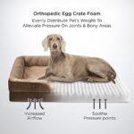 Bedsure Orthopedic Dog Bed for Extra Large Dogs – XL Waterproof Dog Bed Medium, Foam Sofa with Removable Washable Cover, Waterproof Lining and Nonskid Bottom Couch, Pet Bed, Brown