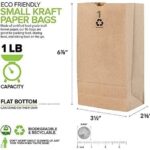Takeout Essentials 1 Lb Mini Small Kraft Brown Paper Bag 6.87″ x 3.5″ x 2.37″ (100 Count)