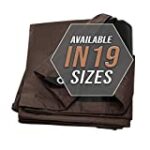 Tarp Cover Brown/Black Heavy Duty 100X100 Thick Material, Waterproof, Great for Tarpaulin Canopy Tent, Boat, RV Or Pool Cover (Heavy Duty Poly Tarp Brown/Black)