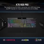 Corsair K70 RGB PRO Mechanical Gaming Keyboard – Cherry MX Brown Keyswitches – 8,000Hz Hyper-Polling – Durable PBT Double-Shot Keycaps – Magnetic Soft-Touch Palm Rest – Black (QWERTY – NA Layout)