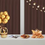 PureFit Brown Backdrop Curtains for Parties, Birthday, Photoshoot, Wedding, Pooja – Non-Reflective Background Curtains for Decoration, Velvety Soft Long Drapes, 5×7 ft, Set of 2 Panels