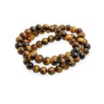 Bling Jewelry Set of 3 Brown Tiger Eye Round Bead 8MM Stretch Bracelet for Women Teen for Men Multi Strand Stackable Adjustable