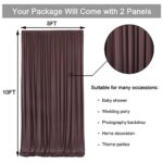 10ftx10ft Brown Wrinkle-Free Backdrop Drapes, Not See-Through Brown Polyester Background Curtains Backdrop Decorations for Party