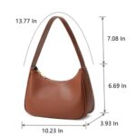 CYHTWSDJ Shoulder Bags for Women, Cute Hobo Tote Handbag Mini Clutch Purse with Zipper Closure (Brown, L)