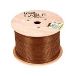trueCABLE Cat6A Direct Burial, Shielded FTP, 1000ft, Waterproof, Outdoor Rated CMX, Brown, 23AWG Solid Bare Copper, 750MHz, PoE++ (4PPoE), ETL Listed, Bulk Ethernet Cable