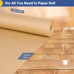 Wrapping Paper, Craft Paper, Brown Kraft Paper Roll 17.8″x 100ft (1200 Inch) for Gift Wrapping, Floor Covering, Bulletin Board, Arts Crafts, Bouquet Flower, Poster, Packing Paper for Moving Supplies