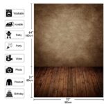 Allenjoy Fabric 6x8ft Abstract Brown Wall with Wood Floor Photo Backdrop for Only Under 3 Years Old Kids Pictures