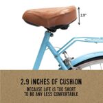 WARNERSWHEELS Brown Beach Cruiser Seat – Extra Wide Bike Seat for Men & Womens, Tools Included – Sturdy Retro Bicycle Saddle with Suspension for Comfort, Vintage Bicycle seat Replacement