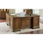 Martin Furniture Traditional Wood L, Writing Table & Return, Office, Corner Desk & Return, Brown Desk
