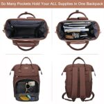 LOVEVOOK Laptop Backpack for Women Work Laptop Bag Stylish Teacher Backpack Business Computer Bags College Laptop bag,Dark brown