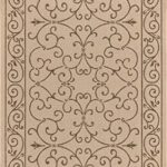 JONATHAN Y SMB106A-8 Charleston Vintage Filigree Textured Weave Indoor Outdoor Area Rug Classic Coastal Easy Cleaning Bedroom Kitchen Backyard Patio Non Shedding, 8 X 10, Beige/Brown