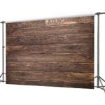 LYWYGG 8x6ft Thin Vinyl Brown Wood Backdrop Photographers Retro Wood Wall Background Cloth Seamless CP-19-0806