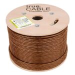 trueCABLE Cat6 Direct Burial, 500ft, Waterproof, Outdoor Rated CMX, Brown, 23AWG Solid Bare Copper, 550MHz, PoE++ (4PPoE), ETL Listed, Unshielded UTP, Bulk Ethernet Cable