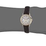Timex Women’s T2J761 Indiglo Leather Strap Watch, Honey Brown/Gold-Tone