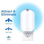 ZEVO Indoor Flying Insect Trap for Fruit Flies, Gnats, and House Flies (1 Plug-in Base + 3 Refill Cartridge)