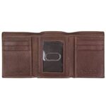 Timberland mens Genuine Leather Rfid Blocking Trifold Travel Accessory Tri Fold Wallet, Brown, One Size US