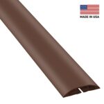 D-Line 6ft Floor Cord Cover, Floor Cable Protector, Extension Cord Cover, Protect Wires & Prevent Cable Trips, Cable Management Solution – Cord Cavity = 0.63″ (W) x 0.31″ (H) – Brown