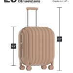artrips Hardside Lightweight Carry-on Luggage – Bread Travel Suitcase with Spinner Wheels,TSA Lock, Brown, 20-Inch, 47L