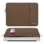 MOSISO Laptop Sleeve Bag Compatible with MacBook Air/Pro, 13-13.3 inch Notebook, Compatible with MacBook Pro 14 inch 2023-2021 A2779 M2 A2442 M1, Polyester Vertical Case with Pocket, Light Brown