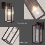 Tipace Outdoor Wall Lantern 2 Pack Brown Exterior Wall Sconce with Clear Glass Shade Wall Mount Lights for Entryway,Porch,Doorway(Bulb Not Included)